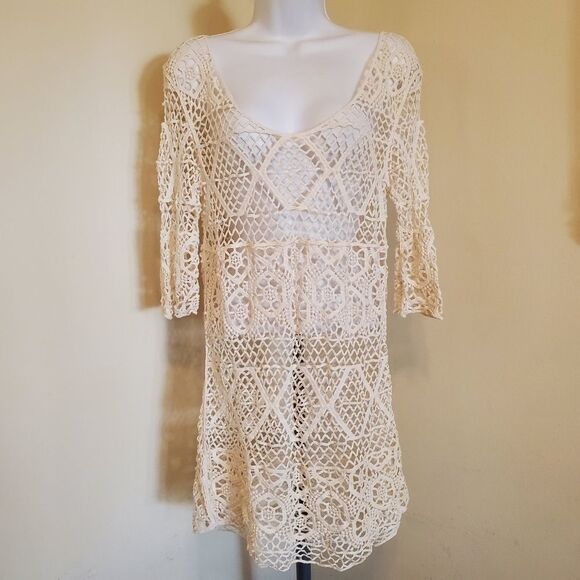 NEW Scoop Neck Woven Bathing Suit Beach Cover Up - Picture 2 of 11